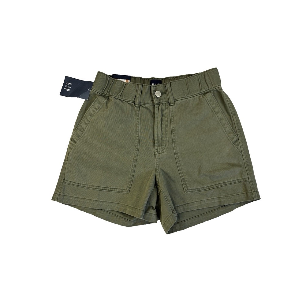 Gap Women's XS Green Elastic Waist Twill Shorts Summer Beach Resort Coastal